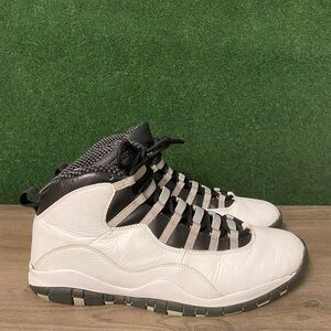 Air Jordan Retro 10 White and Black Sneakers
